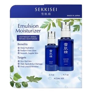 Sekkisei Emulsion Moisturizer 2-Bottle Set 4.7oz 2.3oz - Brand New in Package